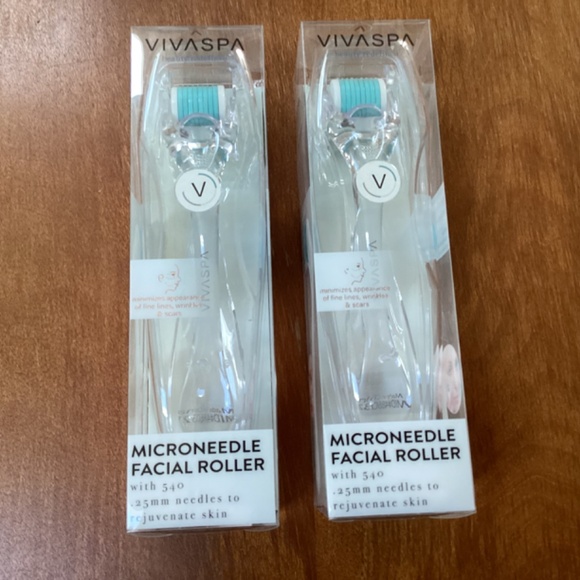 Vivaspa Beauty Redefined Microneedle Facial Roller Bundle of 2 New - Picture 2 of 12